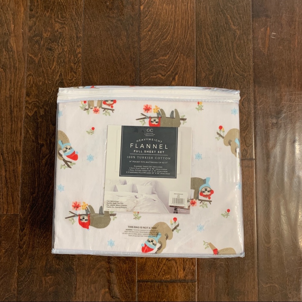 Griffin Collection Flannel Full Sheet Set in Sloth